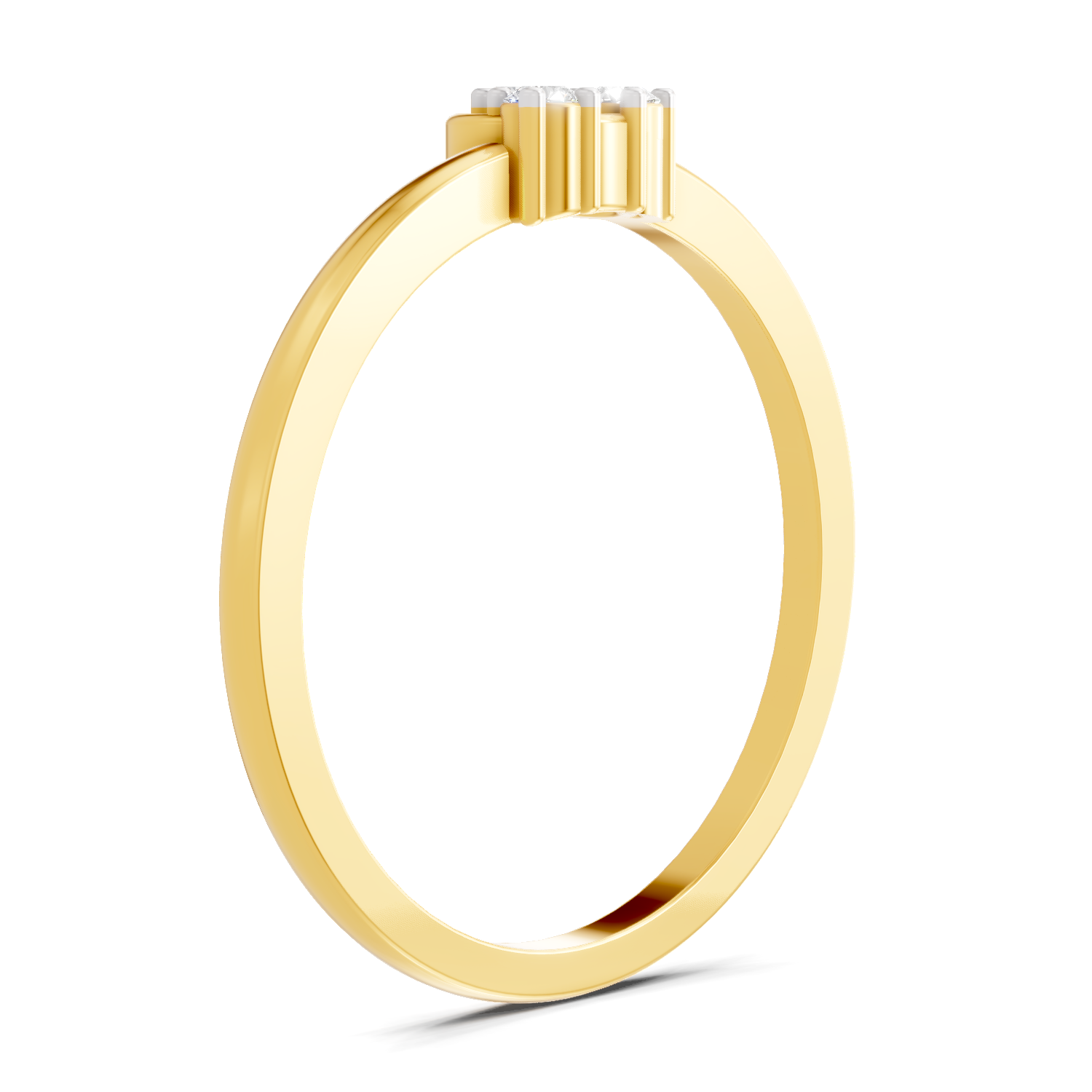 Lab Grown Diamond Ring 0.08 Carat Round Shape F-G VS Quality | 925 Sterling Silver Gold Plated Dainty Three-Diamond Ring