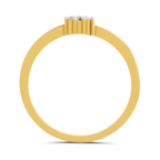 Lab Grown Diamond Ring 0.08 Carat Round Shape F-G VS Quality | 925 Sterling Silver Gold Plated Dainty Three-Diamond Ring