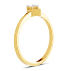 Lab Grown Diamond Ring 0.06 Carat IGI Certified Round Shape F-G VS Quality | 925 Sterling Silver Gold Plated 3 Stone Ring