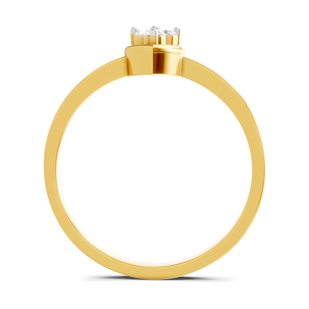 Lab Grown Diamond Ring 0.06 Carat IGI Certified Round Shape F-G VS Quality | 925 Sterling Silver Gold Plated 3 Stone Ring