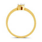 Lab Grown Diamond Ring 0.06 Carat IGI Certified Round Shape F-G VS Quality | 925 Sterling Silver Gold Plated 3 Stone Ring