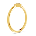 Lab Grown Diamond Ring 0.03 Carat Round Shape F-G VS Quality | 925 Sterling Silver Gold Plated Two-Stone Marquise Ring