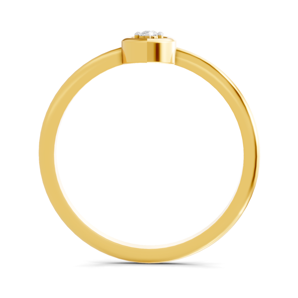 Lab Grown Diamond Ring 0.03 Carat Round Shape F-G VS Quality | 925 Sterling Silver Gold Plated Two-Stone Marquise Ring