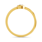 Lab Grown Diamond Ring 0.03 Carat Round Shape F-G VS Quality | 925 Sterling Silver Gold Plated Two-Stone Marquise Ring
