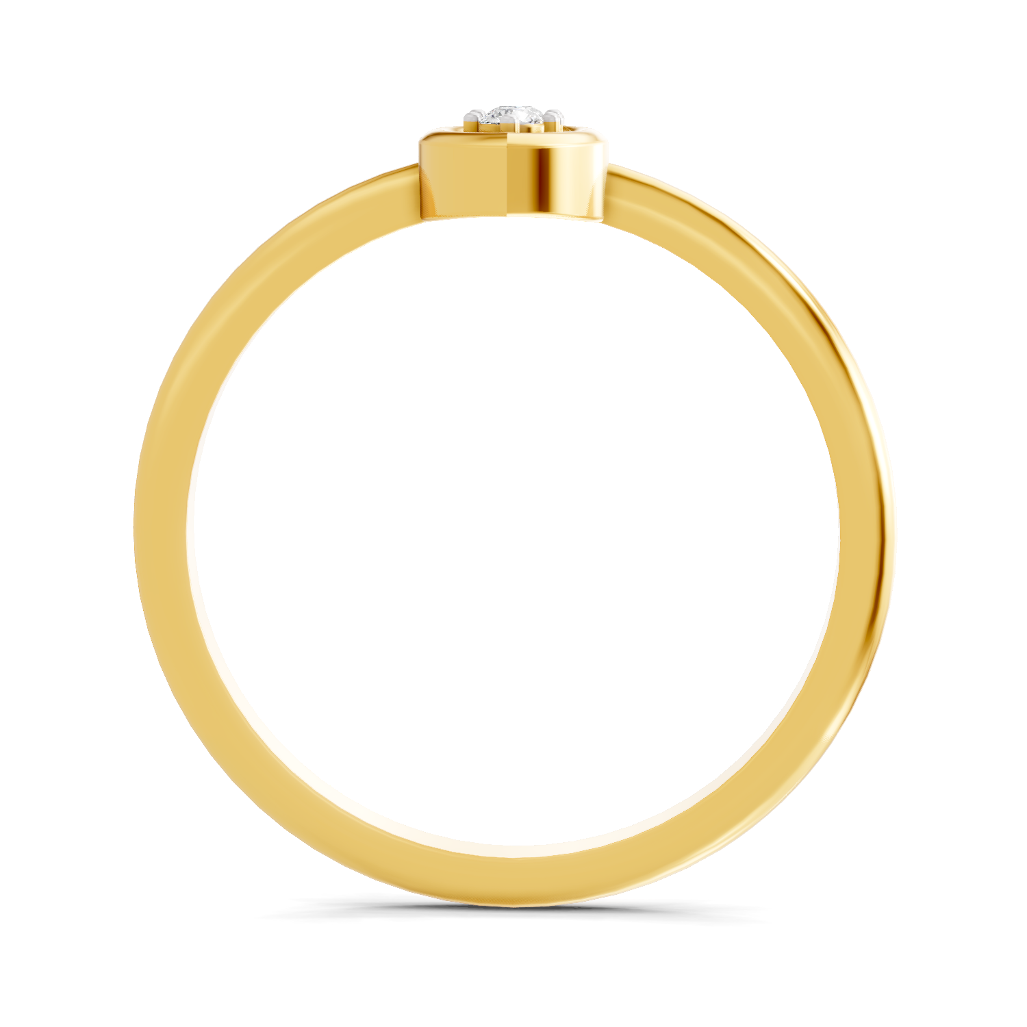 Lab Grown Diamond Ring 0.03 Carat Round Shape F-G VS Quality | 925 Sterling Silver Gold Plated Two-Stone Marquise Ring