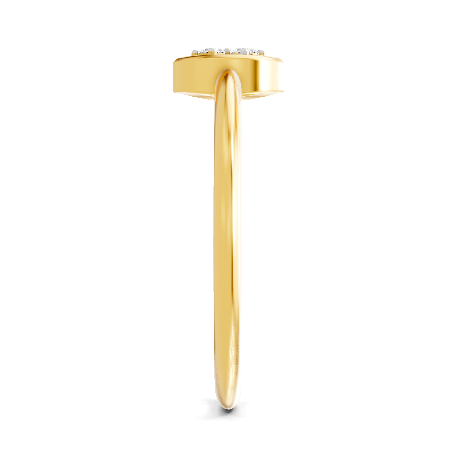 Lab Grown Diamond Ring 0.03 Carat Round Shape F-G VS Quality | 925 Sterling Silver Gold Plated Two-Stone Marquise Ring