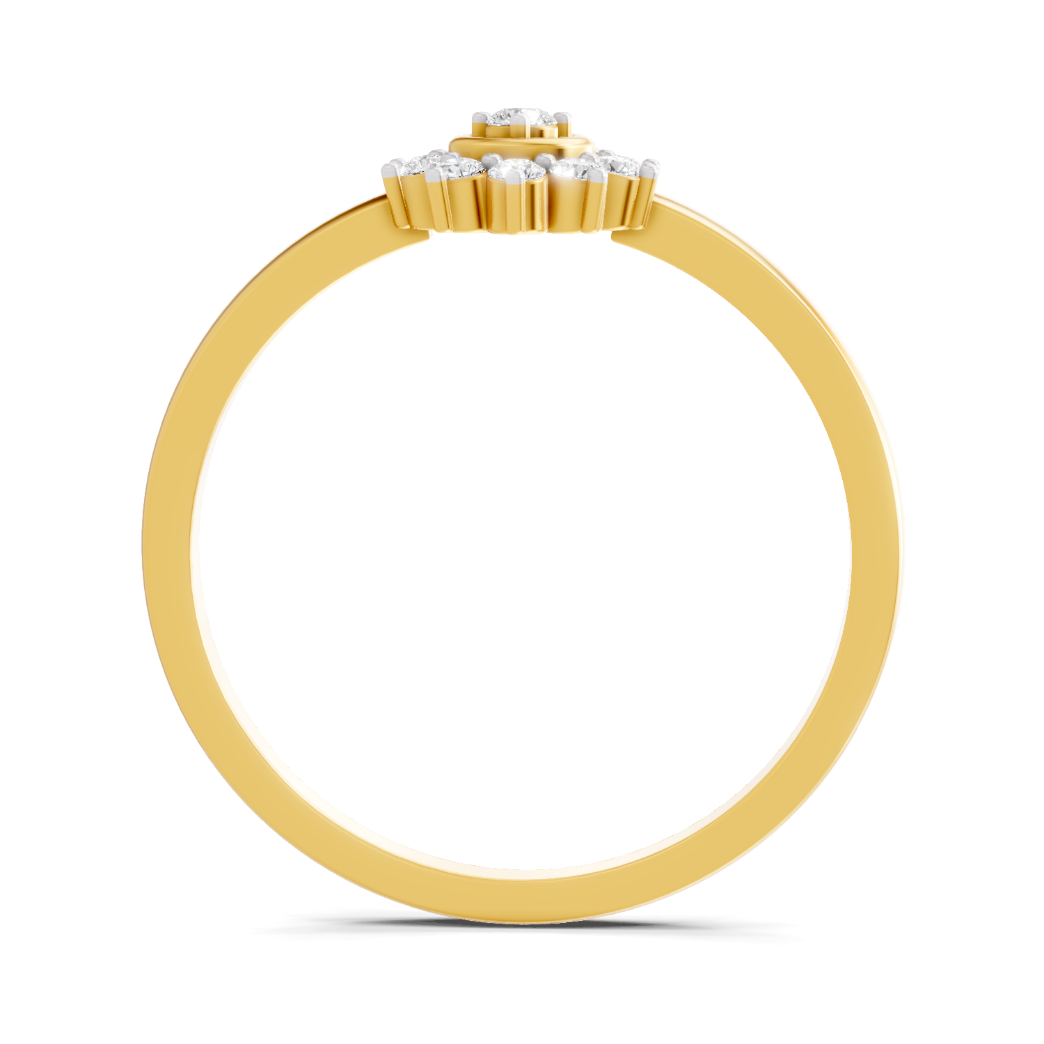 Lab Grown Diamond Ring 0.16 Carat IGI Certified Round Shape F-G VS Quality | 925 Sterling Silver Gold Plated Daisy Cluster Ring