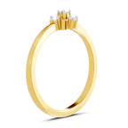 Lab Grown Diamond Ring 0.1 Carat IGI Certified Round Shape F-G VS Quality | 925 Sterling Silver Gold Plated Floral Ring