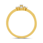 Lab Grown Diamond Ring 0.1 Carat IGI Certified Round Shape F-G VS Quality | 925 Sterling Silver Gold Plated Floral Ring