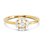 Lab Grown Diamond Ring 0.13 Carat IGI Certified Round Shape 925 Sterling Silver Gold Plated Fashion Ring
