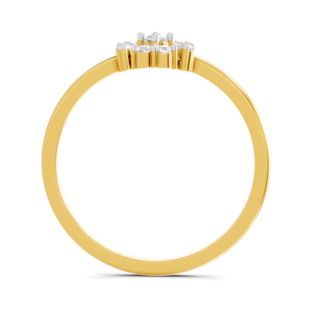 Lab Grown Diamond Ring 0.13 Carat IGI Certified Round Shape 925 Sterling Silver Gold Plated Fashion Ring