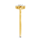 Lab Grown Diamond Ring 0.13 Carat IGI Certified Round Shape 925 Sterling Silver Gold Plated Fashion Ring