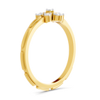 Lab Grown Diamond Ring 0.12 Carat IGI Certified Round Shape F-G VS Quality | 925 Sterling Silver Gold Plated floral cluster Ring