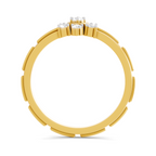 Lab Grown Diamond Ring 0.12 Carat IGI Certified Round Shape F-G VS Quality | 925 Sterling Silver Gold Plated floral cluster Ring