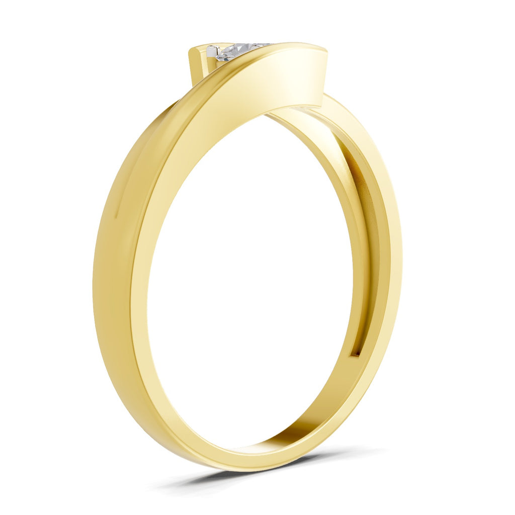 Lab Grown Diamond Ring 0.26 Carat IGI Certified Round Shape 925 Sterling Silver Gold Plated Solitaire Ring (Ring Size - 10)