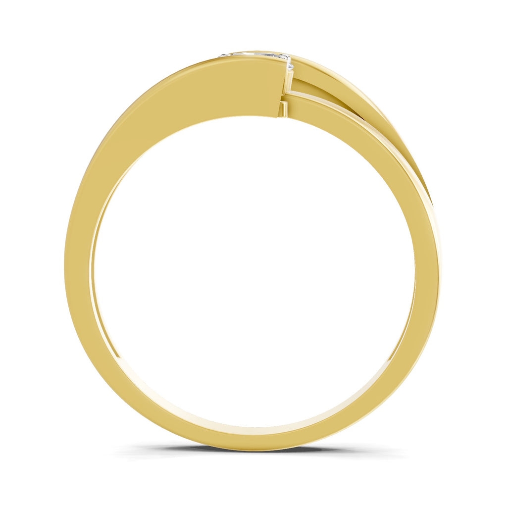 Lab Grown Diamond Ring 0.26 Carat IGI Certified Round Shape 925 Sterling Silver Gold Plated Solitaire Ring (Ring Size - 10)