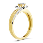 Lab Grown Diamond Ring 0.25 Carat IGI Certified Round Shape 925 Sterling Silver Gold Plated Solitaire Ring (Ring Size - 10)