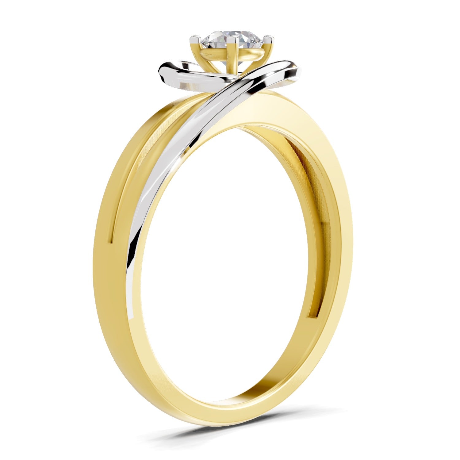 Lab Grown Diamond Ring 0.25 Carat IGI Certified Round Shape 925 Sterling Silver Gold Plated Solitaire Ring (Ring Size - 10)