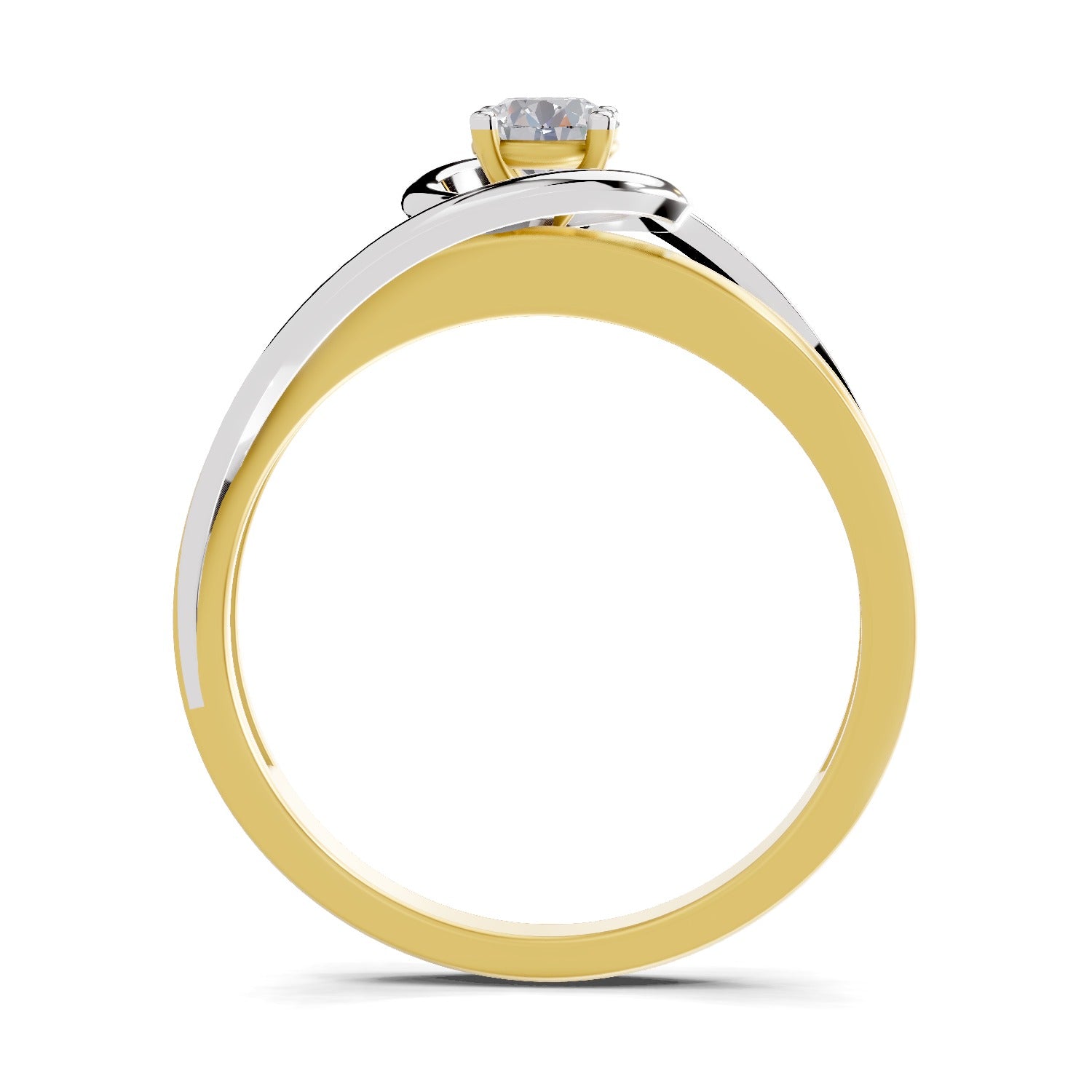 Lab Grown Diamond Ring 0.25 Carat IGI Certified Round Shape 925 Sterling Silver Gold Plated Solitaire Ring (Ring Size - 10)