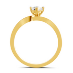 Lab Grown Diamond Ring 0.39 Carat IGI Certified Round Shape F-G VS Quality | 925 Sterling Silver Gold Plated Four-Prong Bypass Ring