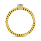 Lab Grown Diamond Ring 0.32 Carat IGI Certified Round Shape 925 Sterling Silver Gold Plated Solitaire Ring (Ring Size - 10)