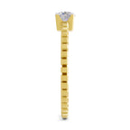 Lab Grown Diamond Ring 0.32 Carat IGI Certified Round Shape 925 Sterling Silver Gold Plated Solitaire Ring (Ring Size - 10)
