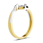 Lab Grown Diamond Ring 0.26 Carat IGI Certified Round Shape 925 Sterling Silver Gold Plated Tension Set Solitaire Ring (Ring Size - 10)