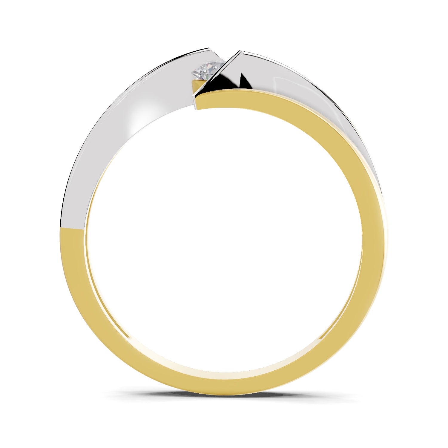 Lab Grown Diamond Ring 0.26 Carat IGI Certified Round Shape 925 Sterling Silver Gold Plated Tension Set Solitaire Ring (Ring Size - 10)