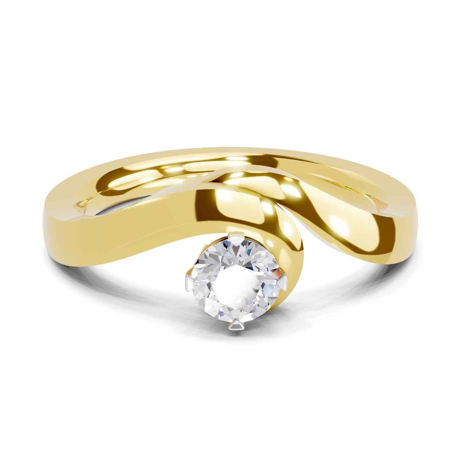 Lab Grown Diamond Ring 0.32 Carat IGI Certified Round Shape 925 ...