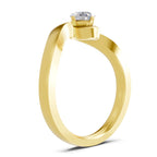Lab Grown Diamond Ring 0.32 Carat IGI Certified Round Shape 925 Sterling Silver Gold Plated Serpentine Solitaire Ring (Ring Size - 10)