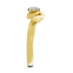 Lab Grown Diamond Ring 0.32 Carat IGI Certified Round Shape 925 Sterling Silver Gold Plated Serpentine Solitaire Ring (Ring Size - 10)