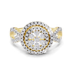 Lab Grown Diamond Ring 0.61 Carat IGI Certified Round Shape 925 Sterling Silver Gold Plated Fashion Ring