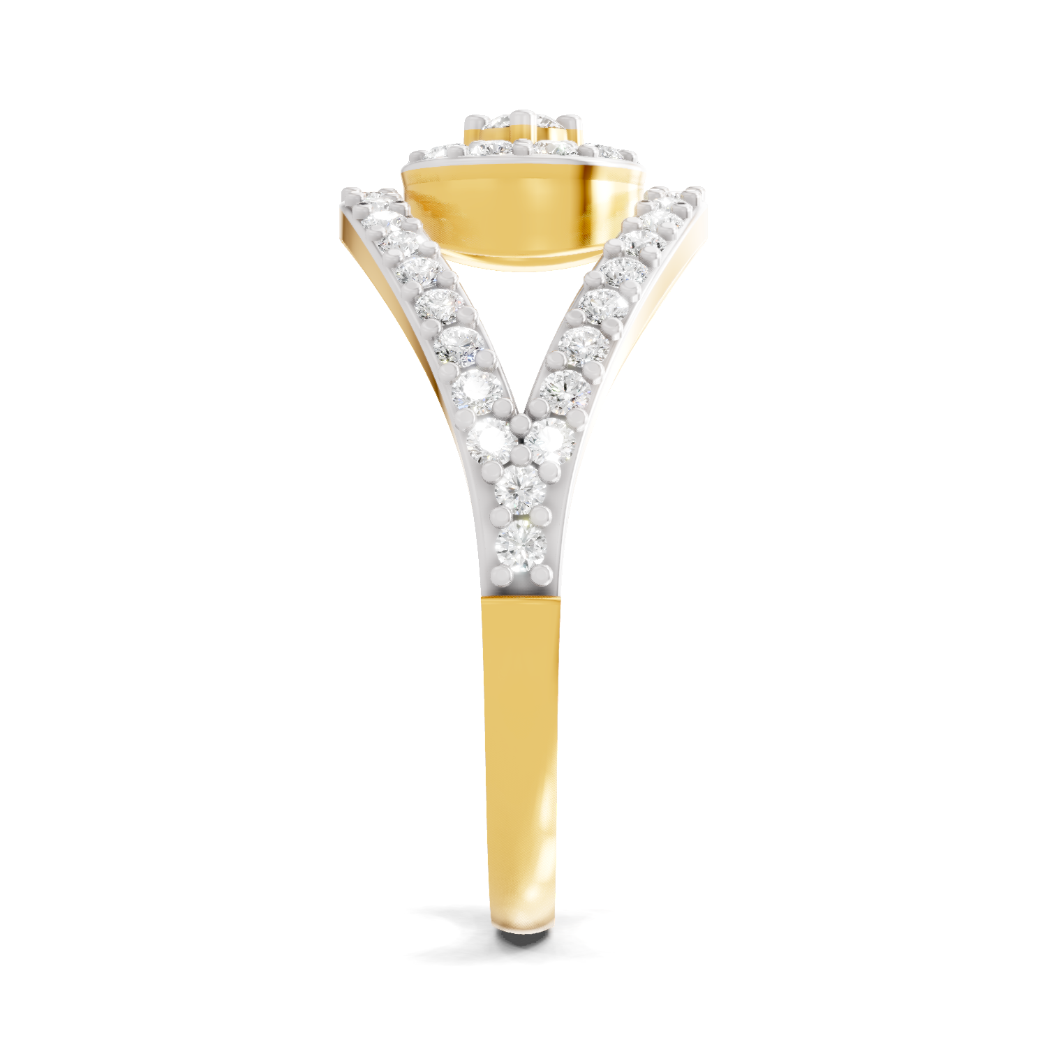 Lab Grown Diamond Ring 0.84 Carat IGI Certified Round Shape F-G VS Quality | 925 Sterling Silver Gold Plated Pave Eye Diamond Ring