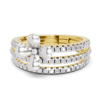 Lab Grown Diamond Ring 0.63 Carat IGI Certified Round Shape 925 Sterling Silver Gold Plated Floral Ring