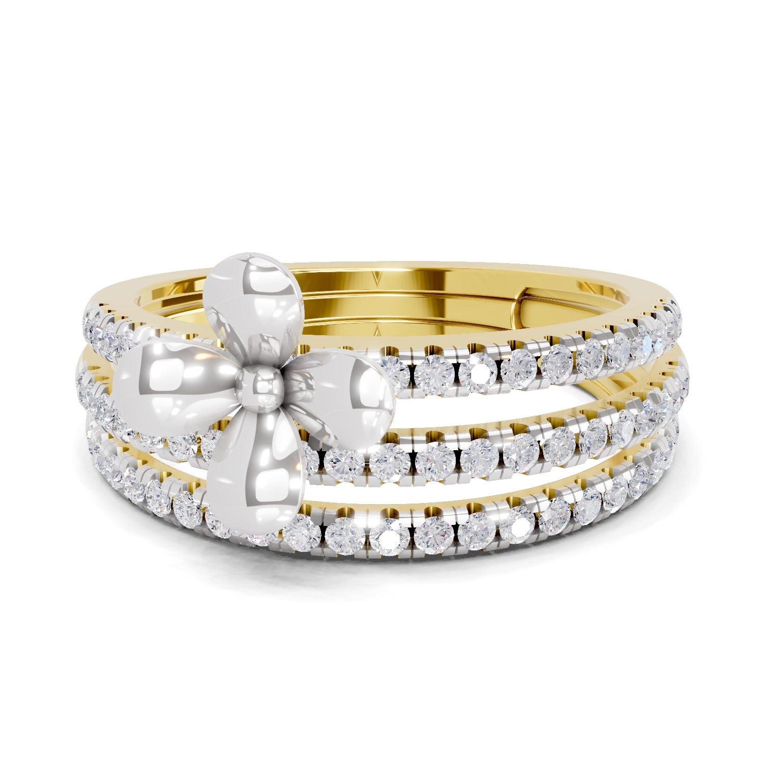 Lab Grown Diamond Ring 0.63 Carat IGI Certified Round Shape 925 Sterling Silver Gold Plated Floral Ring