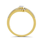 Lab Grown Diamond Ring 0.48 Carat IGI Certified Round Shape 925 Sterling Silver Gold Plated Twilight Duo Ring