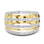 Lab Grown Diamond Ring 0.8 Carat IGI Certified Round Shape 925 Sterling Silver Gold Plated Band Ring