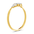 Lab Grown Diamond Ring 0.17 Carat IGI Certified Round & Pear Shape 925 Sterling Silver Gold Plated Engagement Ring