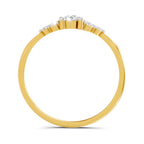 Lab Grown Diamond Ring 0.17 Carat IGI Certified Round & Pear Shape 925 Sterling Silver Gold Plated Engagement Ring