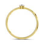 Lab Grown Diamond Ring 0.14 Carat IGI Certified Round Shape 925 Sterling Silver Gold Plated Solitaire Ring