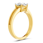 Lab Grown Diamond Ring 1.5 Carat IGI Certified Round Shape 925 Sterling Silver Gold Plated Solitaire Ring
