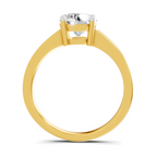 Lab Grown Diamond Ring 1.5 Carat IGI Certified Round Shape 925 Sterling Silver Gold Plated Solitaire Ring