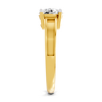 Lab Grown Diamond Ring 1.5 Carat IGI Certified Round Shape 925 Sterling Silver Gold Plated Solitaire Ring