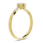 Lab Grown Diamond Ring 0.36 Carat IGI Certified Round Shape 925 Sterling Silver Gold Plated Engagement Ring