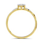 Lab Grown Diamond Ring 0.36 Carat IGI Certified Round Shape 925 Sterling Silver Gold Plated Engagement Ring