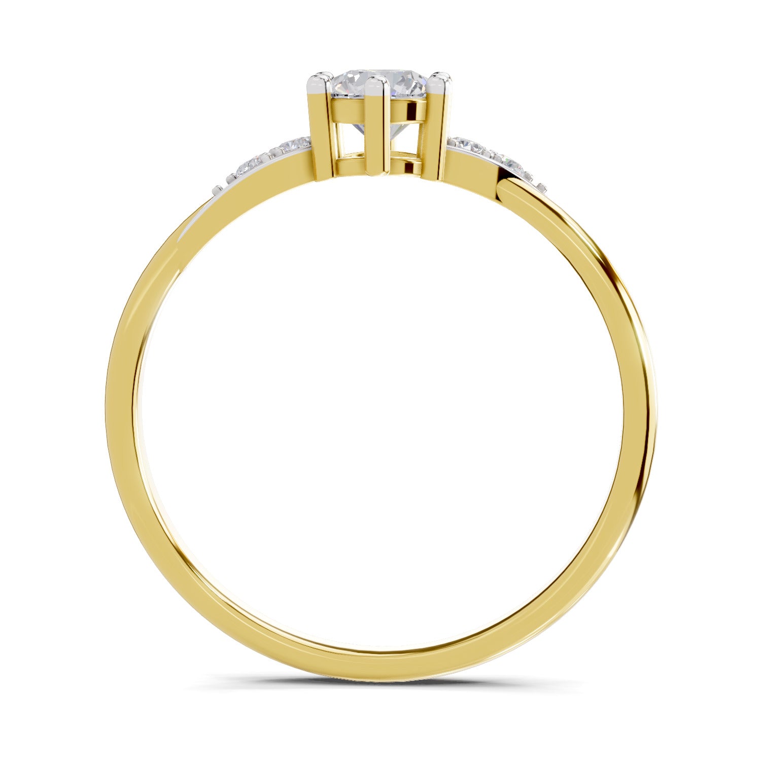 Lab Grown Diamond Ring 0.36 Carat IGI Certified Round Shape 925 Sterling Silver Gold Plated Engagement Ring