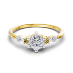 Lab Grown Diamond Ring 0.33 Carat IGI Certified Round Shape 925 Sterling Silver Gold Plated Engagement Ring