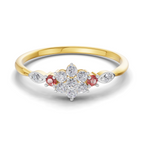 Lab Grown Diamond Ring 0.16 Carat IGI Certified Round Shape 925 Sterling Silver Gold Plated Engagement Ring