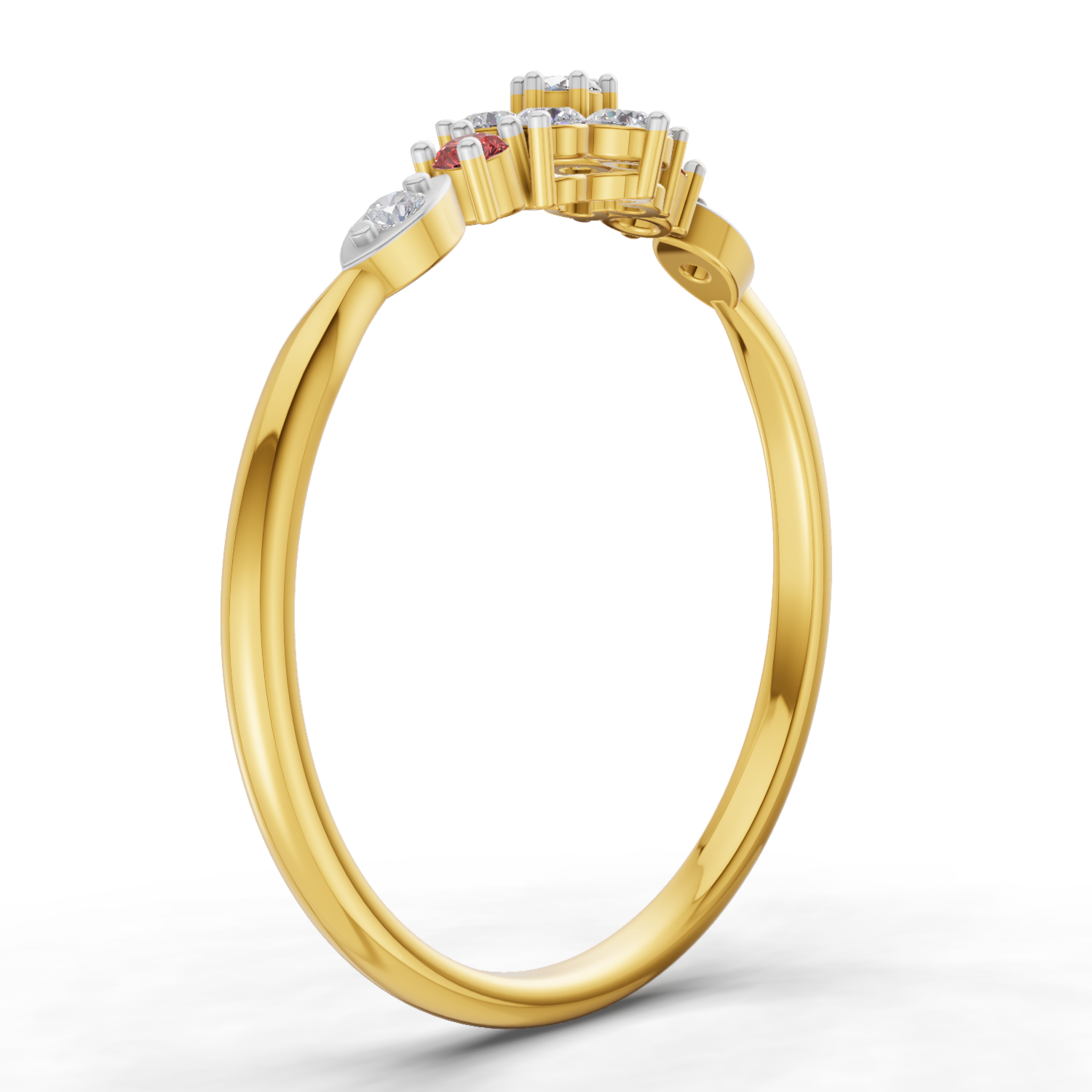 Lab Grown Diamond Ring 0.16 Carat IGI Certified Round Shape 925 Sterling Silver Gold Plated Engagement Ring