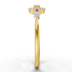 Lab Grown Diamond Ring 0.16 Carat IGI Certified Round Shape 925 Sterling Silver Gold Plated Engagement Ring